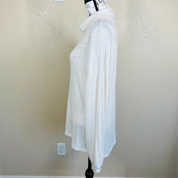 Sanctuary white top women tunic ribbed cowl neck long sleeve Size M softgirl - Picture 10 of 12
